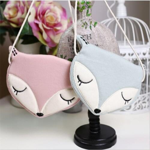Lovely Children Shoulder Bag Coin Purse Cute Fox Messenger Bag Wallet Girls Handbags Mini Clutch Crossbody Bags Coin Bag