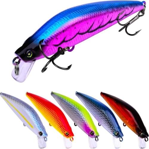 6PCS Topwater Crankbait Fishing Minnow Fish Bass lure hook baits 8cm/8g
