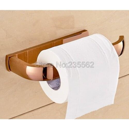 Rose Gold Brass Bathroom Accessory Wall Mounted Toilet Paper Roll Holder lba872