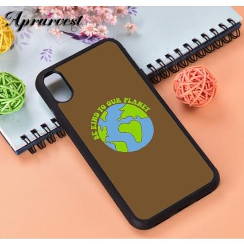 Aprarvest Silicone Rubber Phone Case Cover For iPhone 6 6S 7 8 PLUS X XS XR 11 12 MINI PRO MAX Be Kind To Our Planet