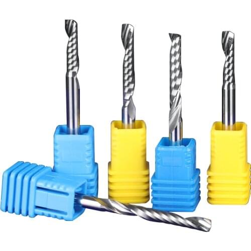 1pc 3A 4mm SHK Single Flute Spiral Tools Engraving Bits Cutter Solid Carbide Endmill Cutting Wood Machine