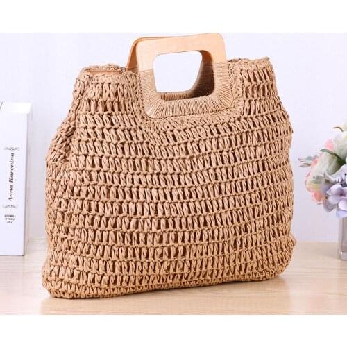 Handbag Vintage Bohemian Straw Bag for Women 2021 Summer Large Capacity Beach Handbag Rattan Handmade Kintted Travel Bags Bolsas