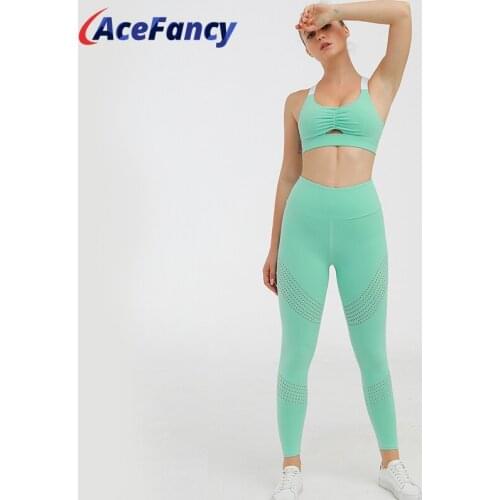 Acefancy Gym Women Set Breathable Sports Bra and Elastic Absort Sweat Leggings Women Yoga Set Fitness Clothing ZC2433