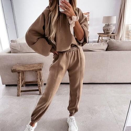 2 Piece Set Casual Tracksuit for Women Autumn Female Hooded Sweatshirt and Sweatpants Ladies Suit Fashion Outfits Sport Sets