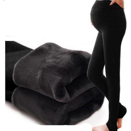 Winter Velvet Maternity Leggings Pants For Pregnant Women Warm Maternity Clothes Thickening Pregnancy Trousers Clothing