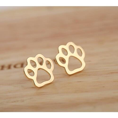10Pairs New Cute Hollow Bear Paw Print Earring Copper Material For Kids Grils Summer Fashion Jewelry Aliexpress Shipping