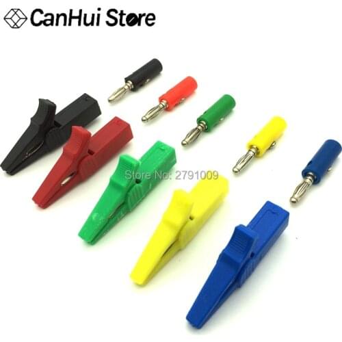 2sets 55MM Alligator clip + BANANA PLUG, test probe with 4mm Banana Plug Cable Clips