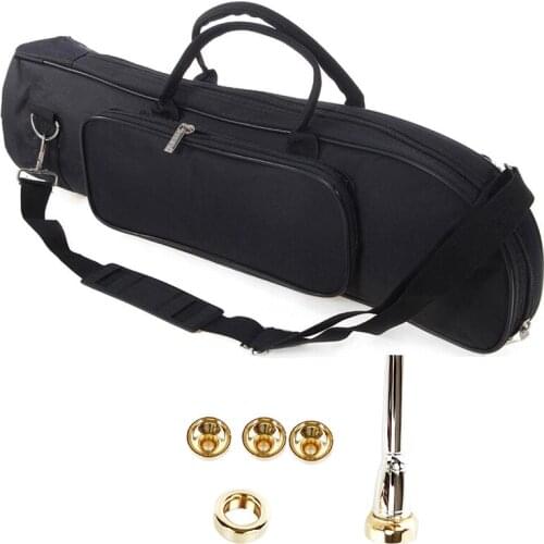 2 Set Musical accessories: 1 Set 2C 3C 2B 3B Mouthpiece & 1 Set Trumpet Gig Bag with Shoulder Strap Instrument