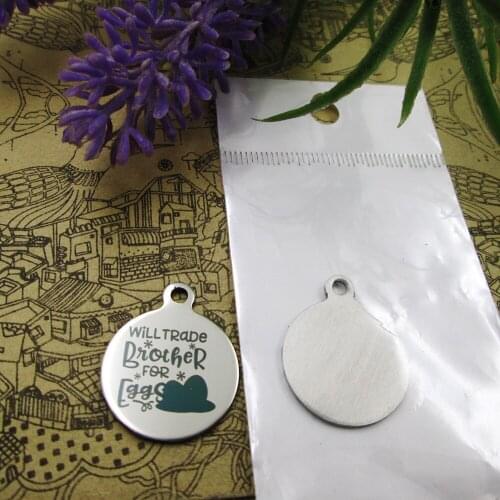 20pcs--"will trade for eggs"stainless steel charms more style for choosing DIY Charms pendants for necklace