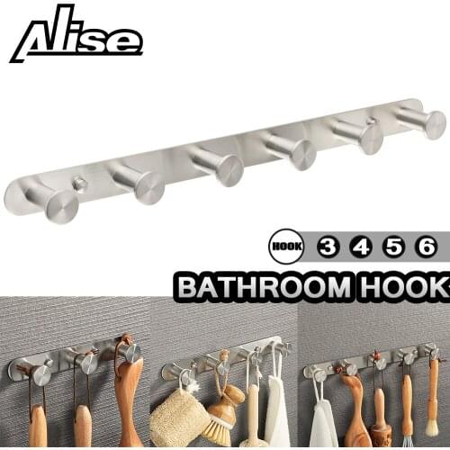 304 Stainless Steel Robe Hooks Wall Hang Mounted Bathroom Towel Hook Brushed Clothes Hook Storage Rack Bathroom Hardware