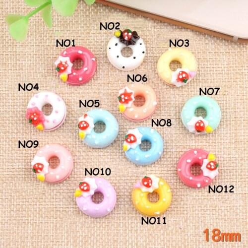 Strawberry Donut Resin Accessories DIY Phone Case Beauty Material Children Hair Jewelry Accessories