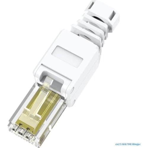 White RJ45 Tool-less Connector No Crimp Connectors Cat6 Connector