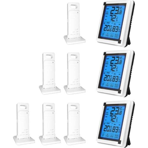 Wireless Outdoor Weather Station ℉/℃ Thermometer Hygrometer w/ 3 Forecast Sensor