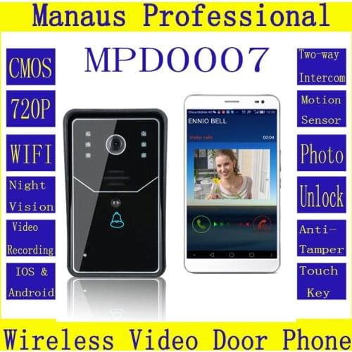 D7C High Quality Touch Key WiFi Door Bell Wireless Video Door Phone Home Intercom System Night Vision Camera