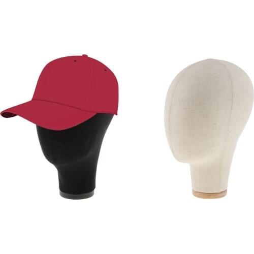Canvas Block Head Mannequin Head Wig Making Hat Display Styling Head Mannequin Block Head with Mount Hole for Hair Wigs