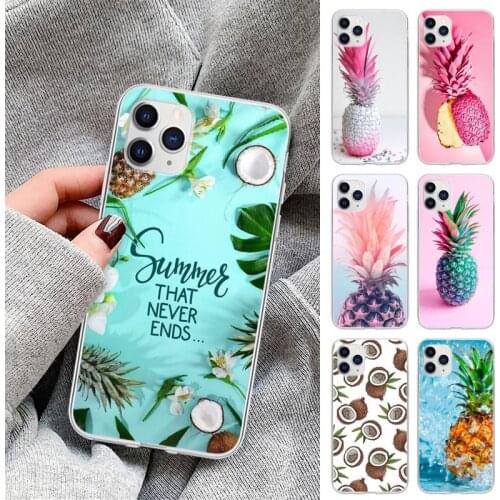 Coconut Pineapple Fruit Pattern Phone Case For Xiaomi Redmi K30s Ultra Note 9 9s Pro Max Mi 10 Lite 11 10T Pro Transparent Cover