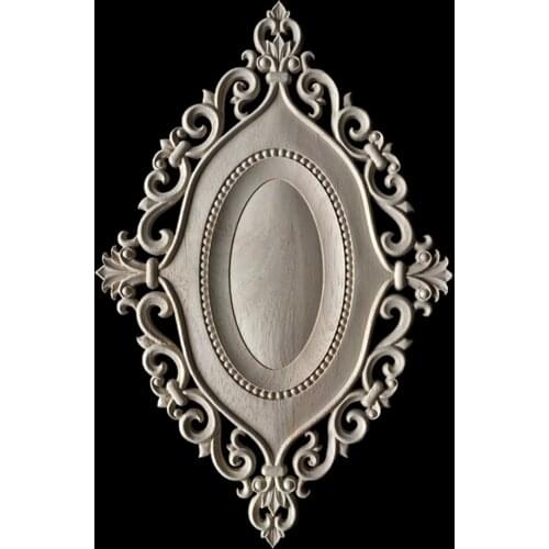Wood Applique Carved Decal Corner Onlay Unpainted Furniture for Vintage Home Decor Door Cabinet Decoration