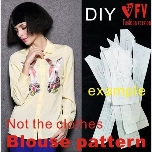 DIY handmade clothing sewing drawings custom womens shirt 1:1 making pattern BCY-23