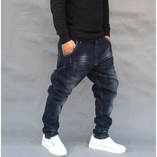 Jeans Men 2020 New Mens Hhip hop pants Mens Loose Large size Denim Harem pants Mens tapered feet pants More Size 28-40 42