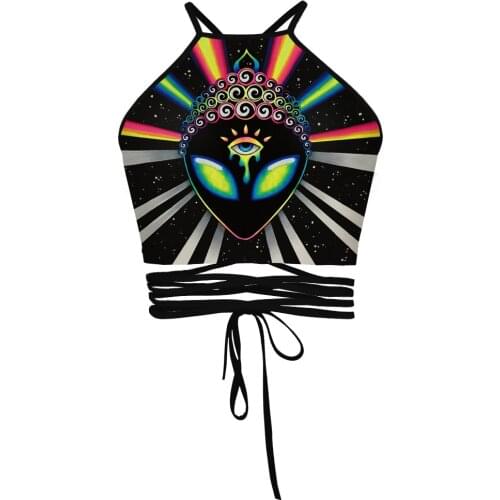 European and American womens midriff sexy halter belt with small vest backless tie with a word collar and breast