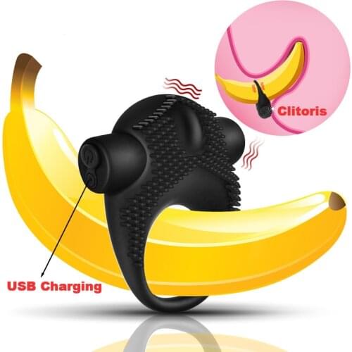 FX Delayed Ejaculation Penis Ring Vibrator Studs USB Charging Silicone Cock Ring Vibrating On Dick For Sex For Men Cockring