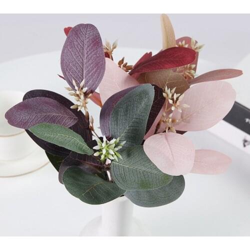 Artificial Plants for Home Decor Fake Flowers Plants Eucalyptus Leaves DIY Flower Bouquets Wedding Home Decorations Fake Plants