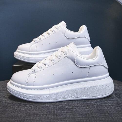 Men Shoes Big Size New Platform Lace Up Fashion and Comfortable Women Casual Sneakers Breathable Trend White Shoes Couple Shoes