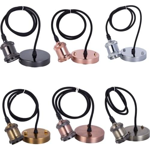 Hot Selling cupper Vintage E26 E27Lamp holder Retro pendant light socket Bulb Light Screw Socket base 6 Colors