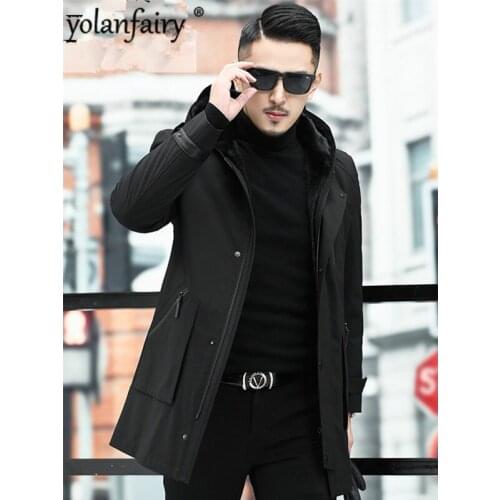 Real Fur Coat Men Real Mink Fur Coat Korean Mink Fur Hooded Winter Jacket Men Real Fur Parka Plus Size Casaco 11-981903 YY1158