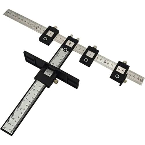 Cabinet Hardware Jig Adjustable Punch Locator Drill Guide Sleeve Woodworking Drilling Dowelling Tool for Door Handles RERI889