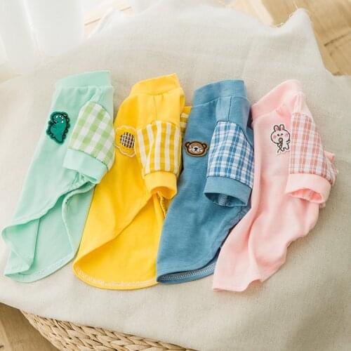 Pet clothes for small dog cat vest thin breathable cartoon T-shirt dogs cats for spring and summer chihuahua teddy clothing