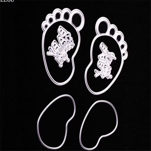 PANFELOU Easter Foot prints Scrapbooking DIY album cards paper die metal craft stencils punch cuts dies cutting