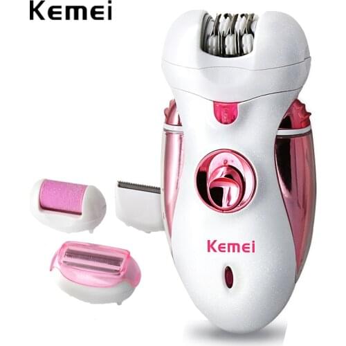 Kemei 4 in 1 Rechargeable Hair Epilator Women Shaver Female Electric Hair Shaving Machine Body Lady Trimmer Removal