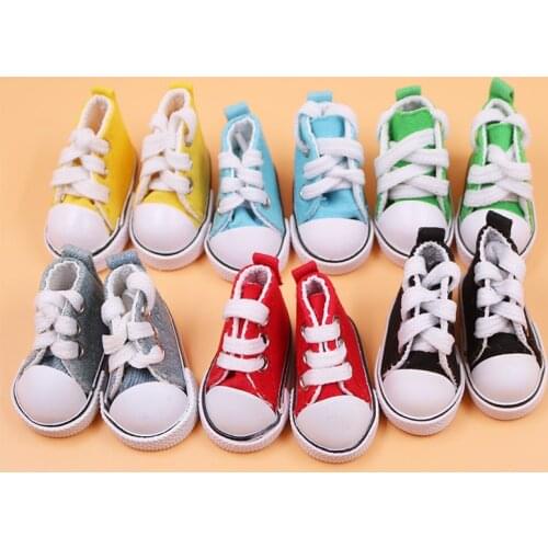 5cm Pink Canvas Doll Shoes For 1/6 BJD14inch American Doll Accssories Girls Gift Make Up Casual Shoes Muppet Doll+White Socks