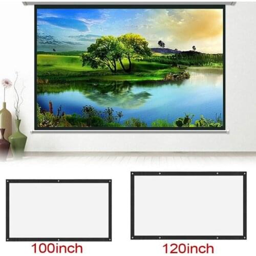 60/72/84/100/120 inch 16:9 LED Projector Screen 3D HD Wall Mounted Projection Screen Canvas Curtain For Home Theater