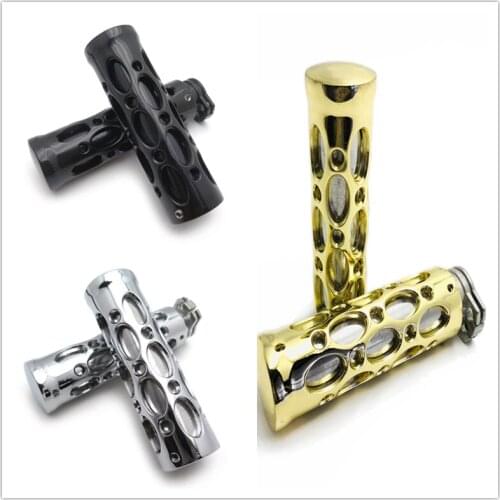 Aftermarket free shipping motorcycle parts Motorcycle 7/8" 22mm Hand Grips For Kawasaki Ninja 250 500 ZX6 ZX7 ZX9 ZX10 Gold chro