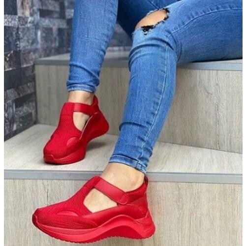 Spring Autumn Women Platform Sneakers Ladies Shoes Girls Thick Bottom Genuine Mesh Casual Sport Sneakers Trainers Flat Shoes