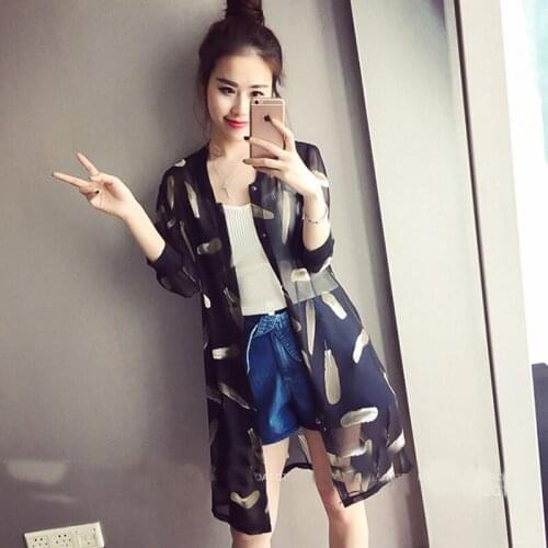 Womens Tops And Blouses 2020 Summer Boho Kimono Femme Long Tunic For Women Printed Loose Casual Beach Kimono Cardigan DD2549