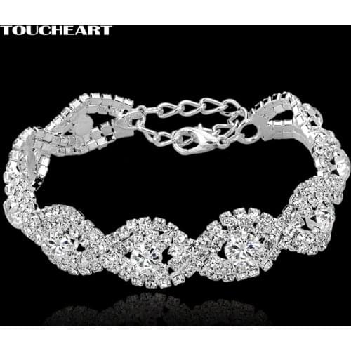 TOUCHEART Crystal Bracelets For Women Femme Silver color Charm Bracelets & Bangles Wedding Jewelry With Stone Bracelet SBR140169