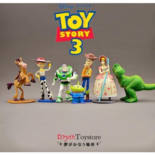 1Set/7PCS 7-8cm boxed Toy Story Mania woody Trish bath Lightyear shepherdess three eyed doll hand made ornaments collection DIY
