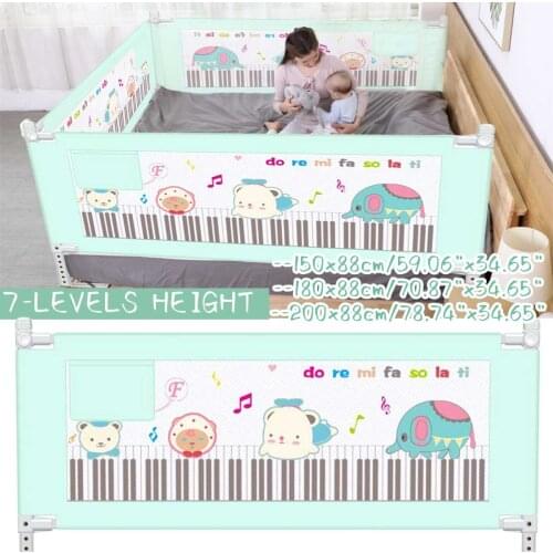 2m Baby Bed Fence Barrier Bed Fence Child Barrier for beds Crib Rails Baby Bed Fence Safety Gate Baby Barrier Safty Playpen