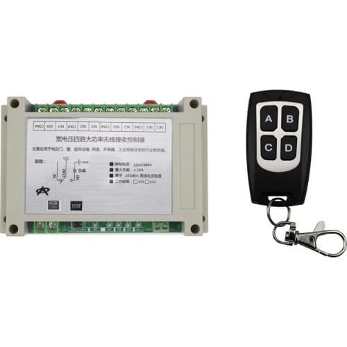 220V 380V 4CH 30A RF Wireless Remote Control System / Radio Switch remote switch 220V 380V Learning code waterproof transmitter