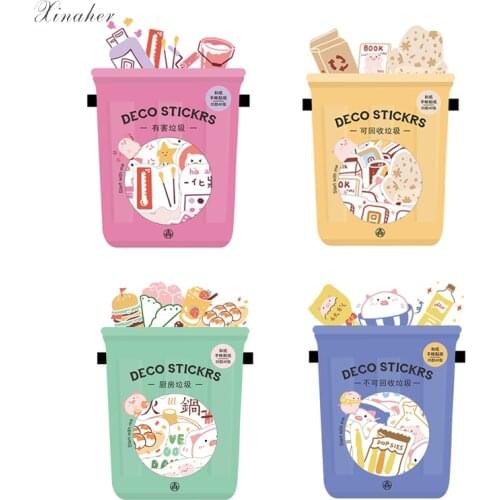 40pcs/bag cute garbage classification paper sticker decoration stickers DIY for craft diary scrapbooking planner label sticker