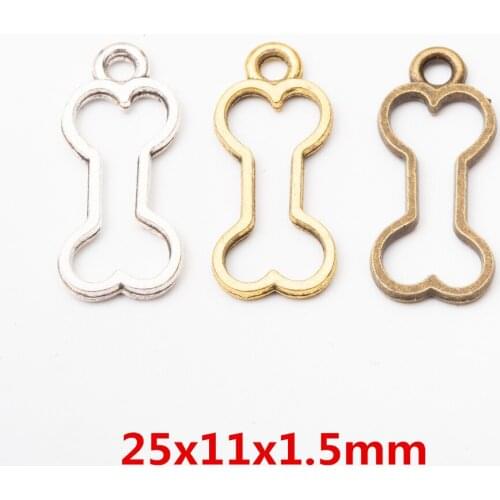 50pcs zinc alloy Animal Dog bone Charms for Jewelry Making 5794