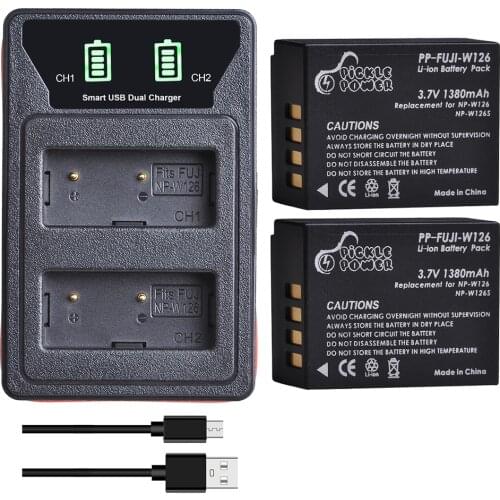 NP-W126 NP W126 NP-W126S Battery + LED Dual Charger for Fujifilm X100F X-T10 X-T20 X-Pro1 X-Pro2 HS30EXR HS33EXR HS35EXR X-A1
