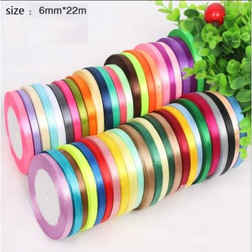 New Fashion (25 yards/roll ) 1/4" (6mm) Single Face Satin Ribbon DIY Webbing Decoration Ribbon Gift Christmas Ribbons Wholesale