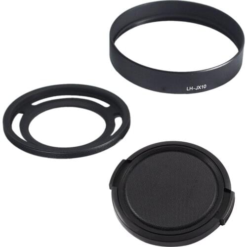 LH-X10 Lens Hood + Filter Adapte + Lens Cap for Fujifilm X10 X20 X30 Metal 52mm