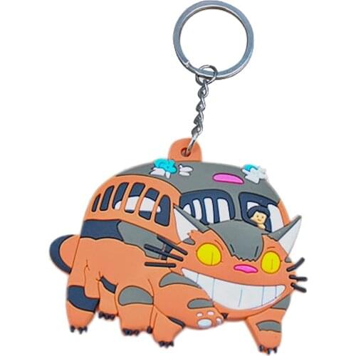 Cartoon Character Totoro Key Chain 3D Double Side Key Ring Kid Toy Key Holder Trinket Gift