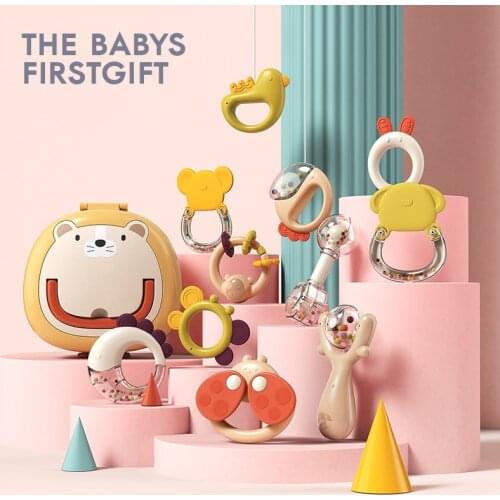 Baby Rattle Toys 0-12 Months Jingle Shaking Bell Infant Toys For Newborns Baby Rattles Teether Grip Handbell Toddler Toys