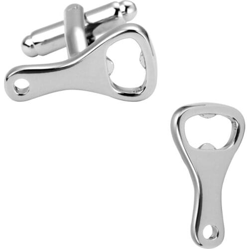 DY-5 High quality mens shirt cuff cuff laser metal silvery jewelry brass opener Cufflinks wholesale and retail